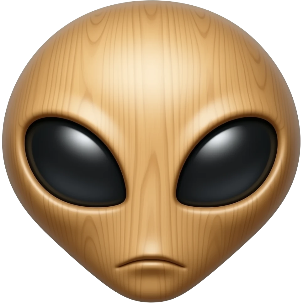 wood alien emoji