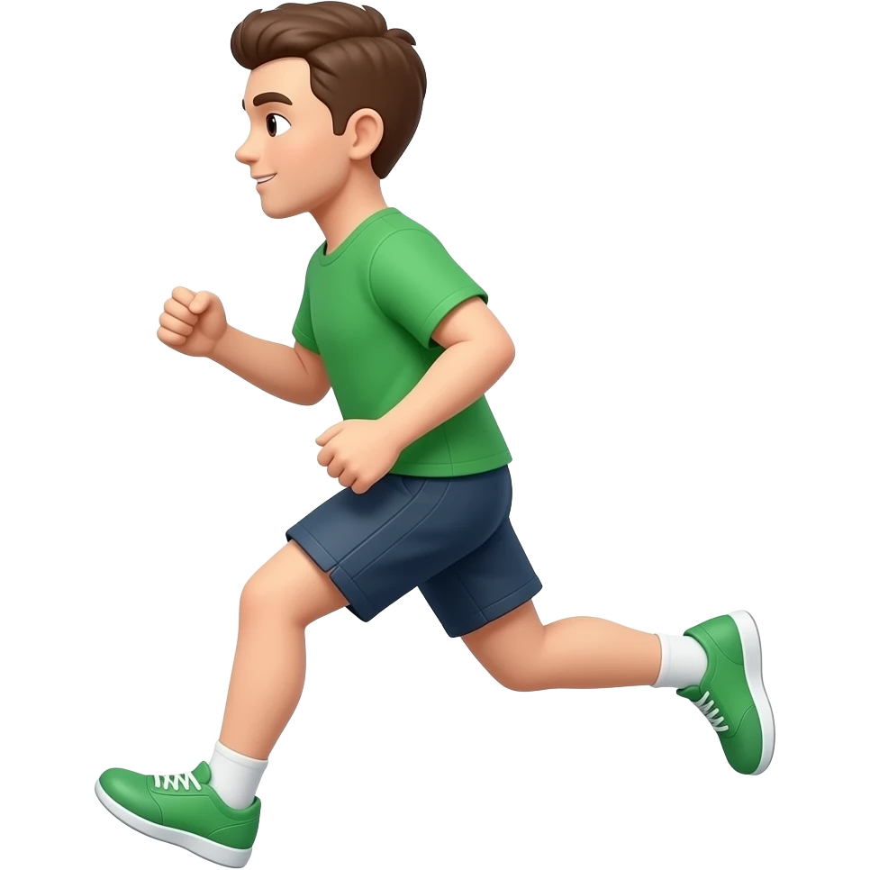 running emoji in green tshirt emoji