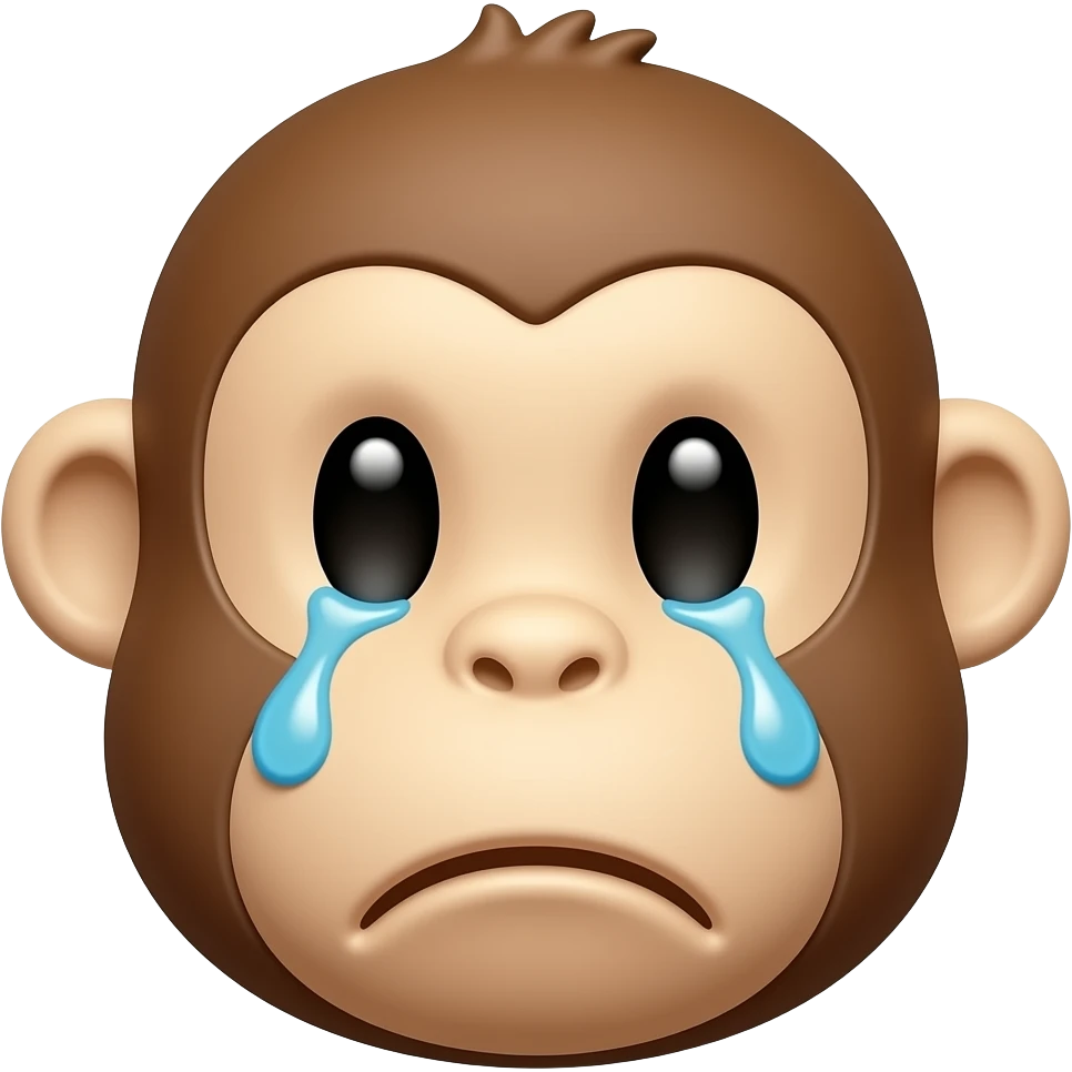 monkey crying a tear emoji