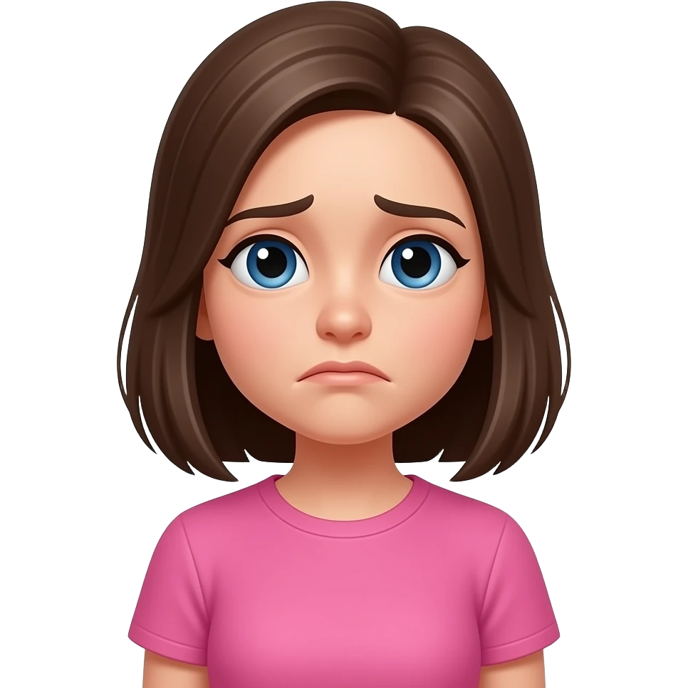 어글리걸 분홍색 땡땡이옷 슬픈얼굴 emoji