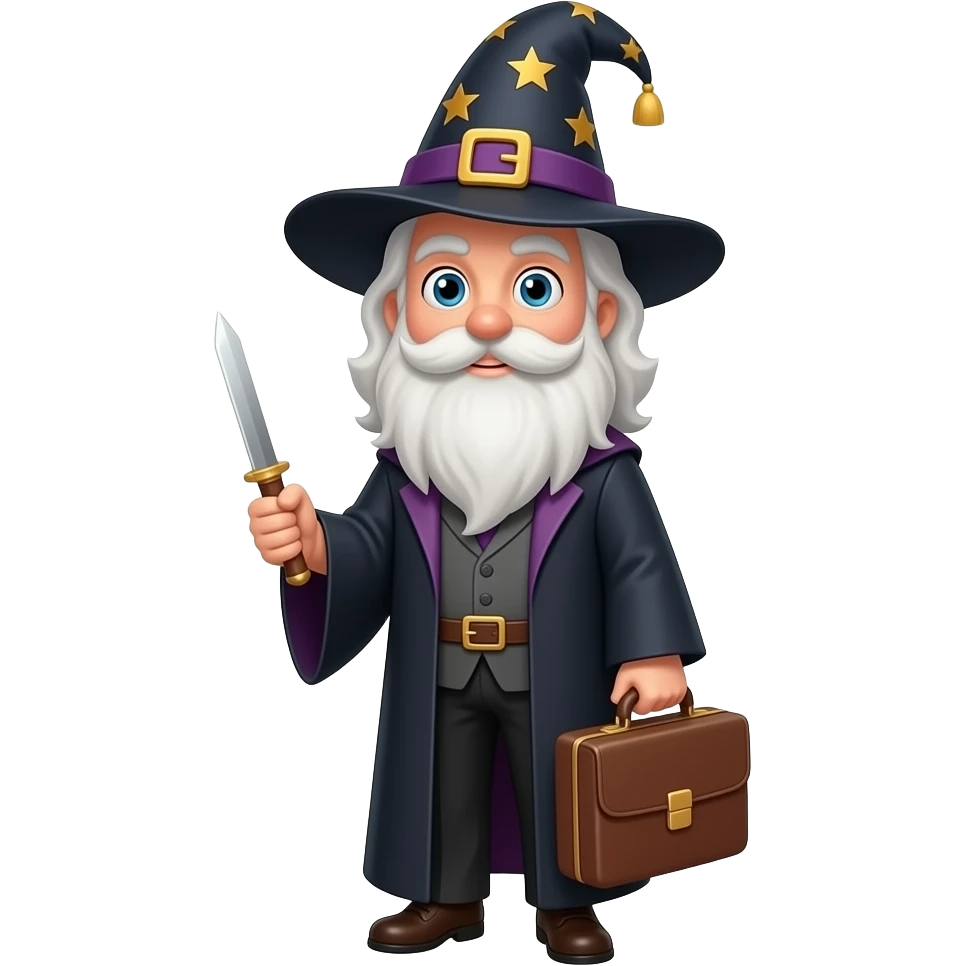 директор в образі чаклуна з портфелем emoji