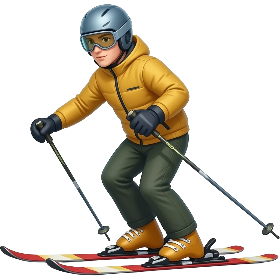 active skier on downhill skis emoji