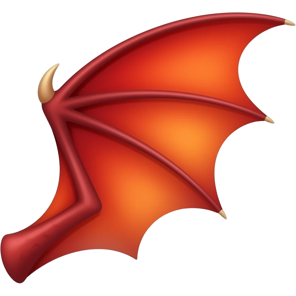 Red chibi single dragon wing emoji