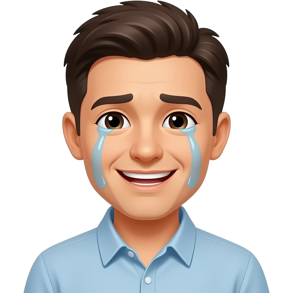 плачет но улыбается emoji