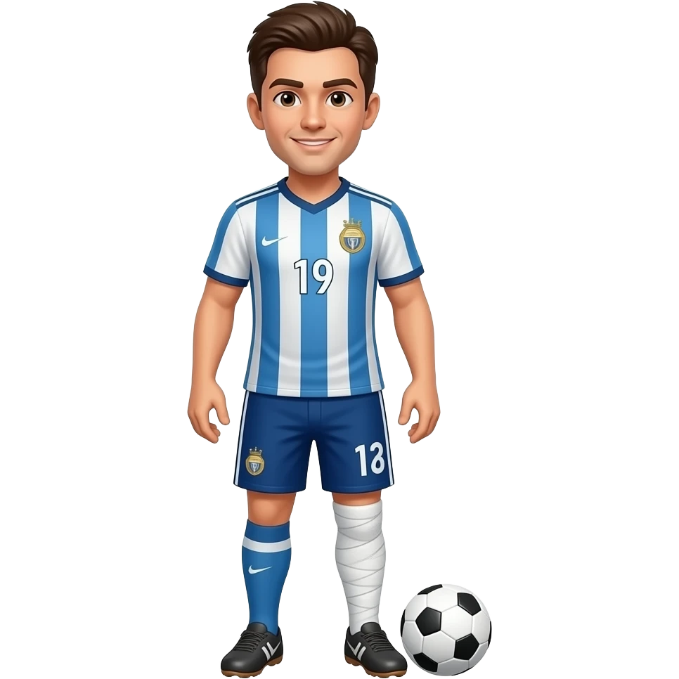 a soccer man player with her leg injured emoji