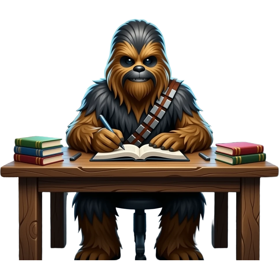 chewbacca studying for a test emoji