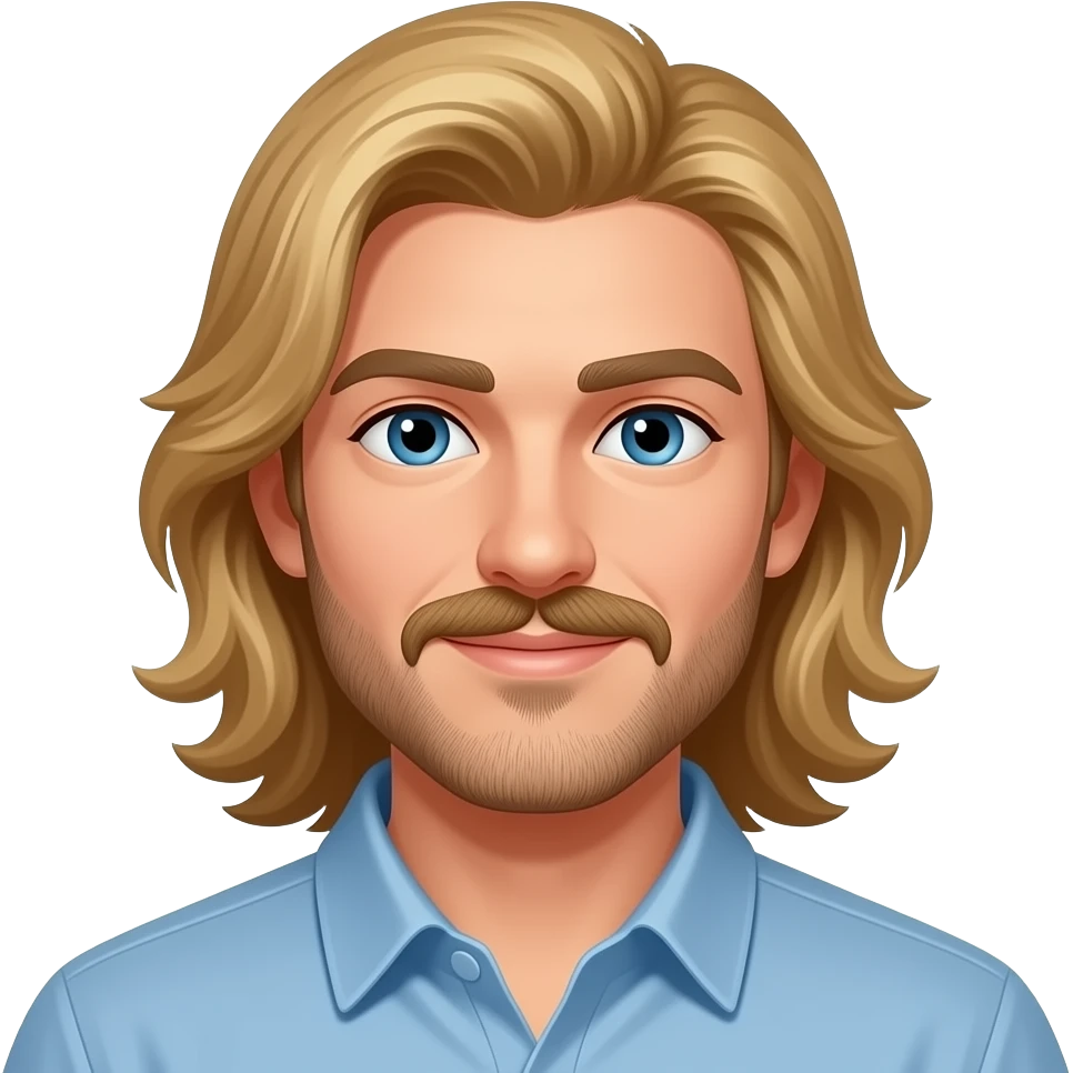 long blonde hair guy with mustache emoji