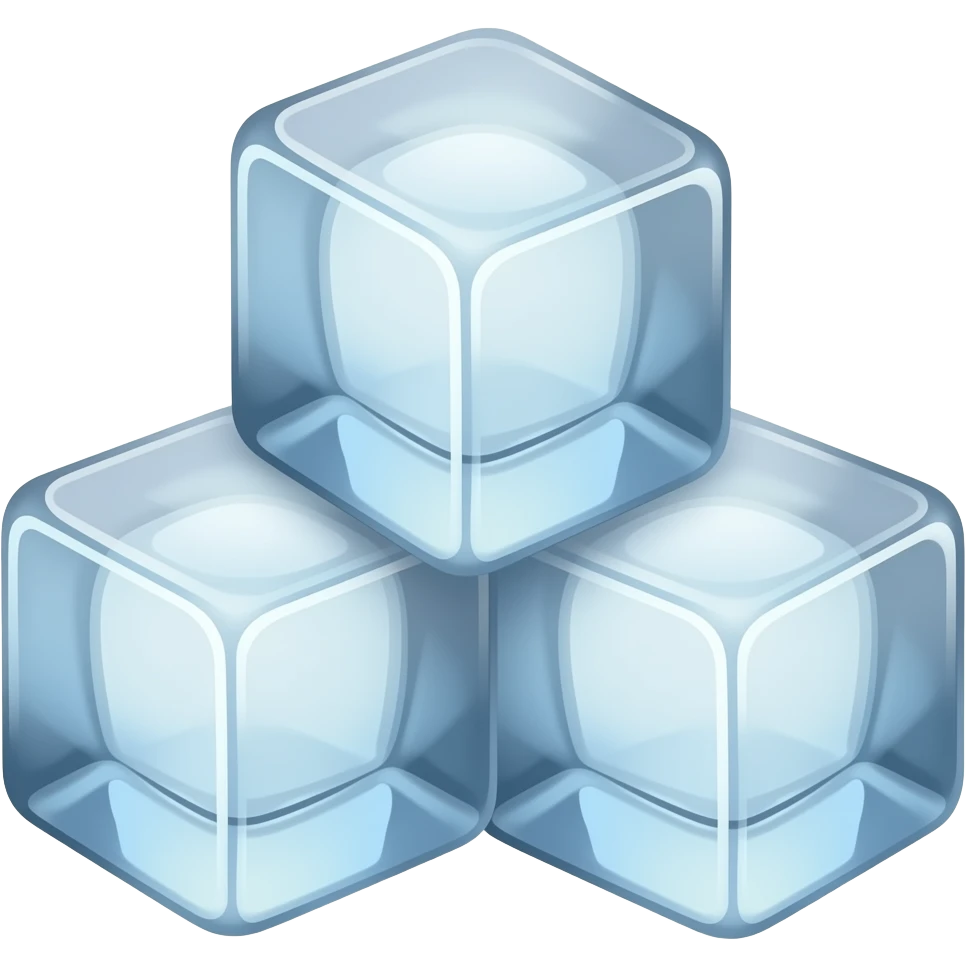 three cold ice cubes emoji