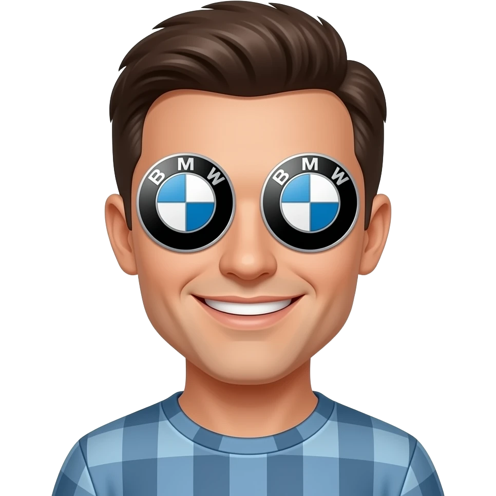 Smiley with BMW eligible as eyeballs emoji
