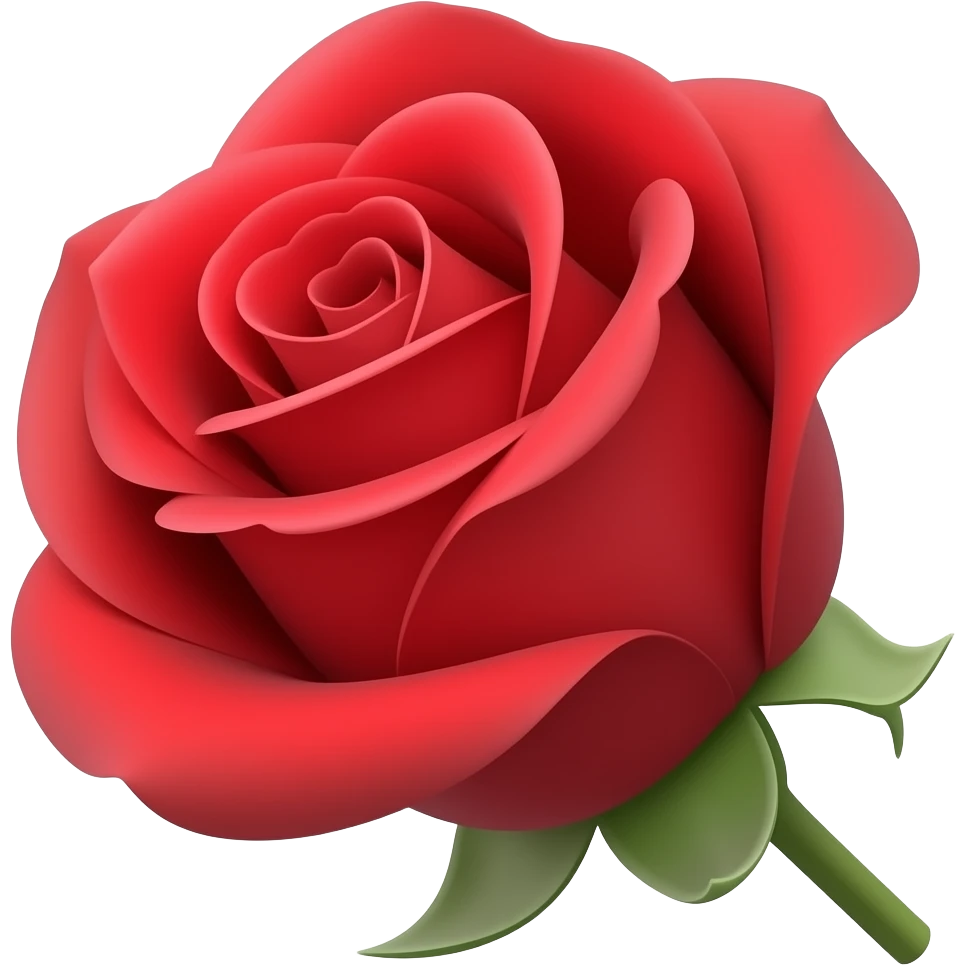 Red rose emoji tiny stem rotated horizontal emoji