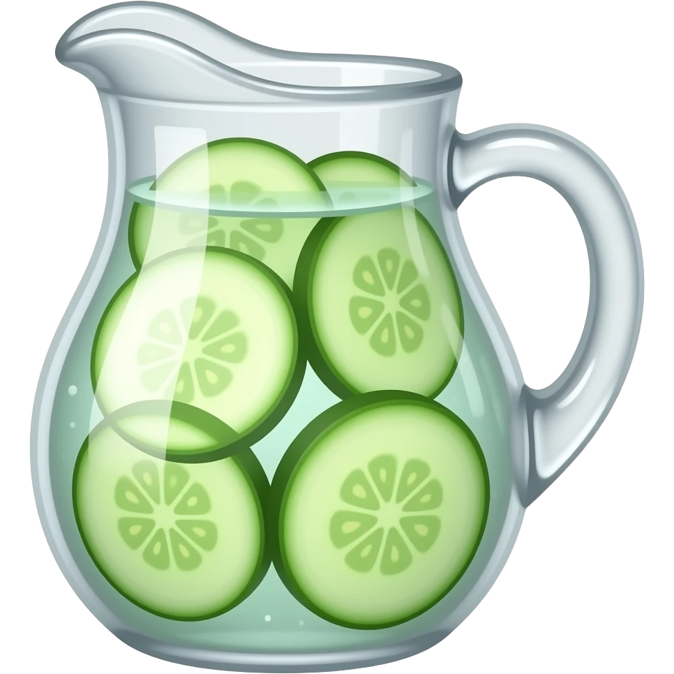 a narrow pitcherjug with cucumber water inside emoji