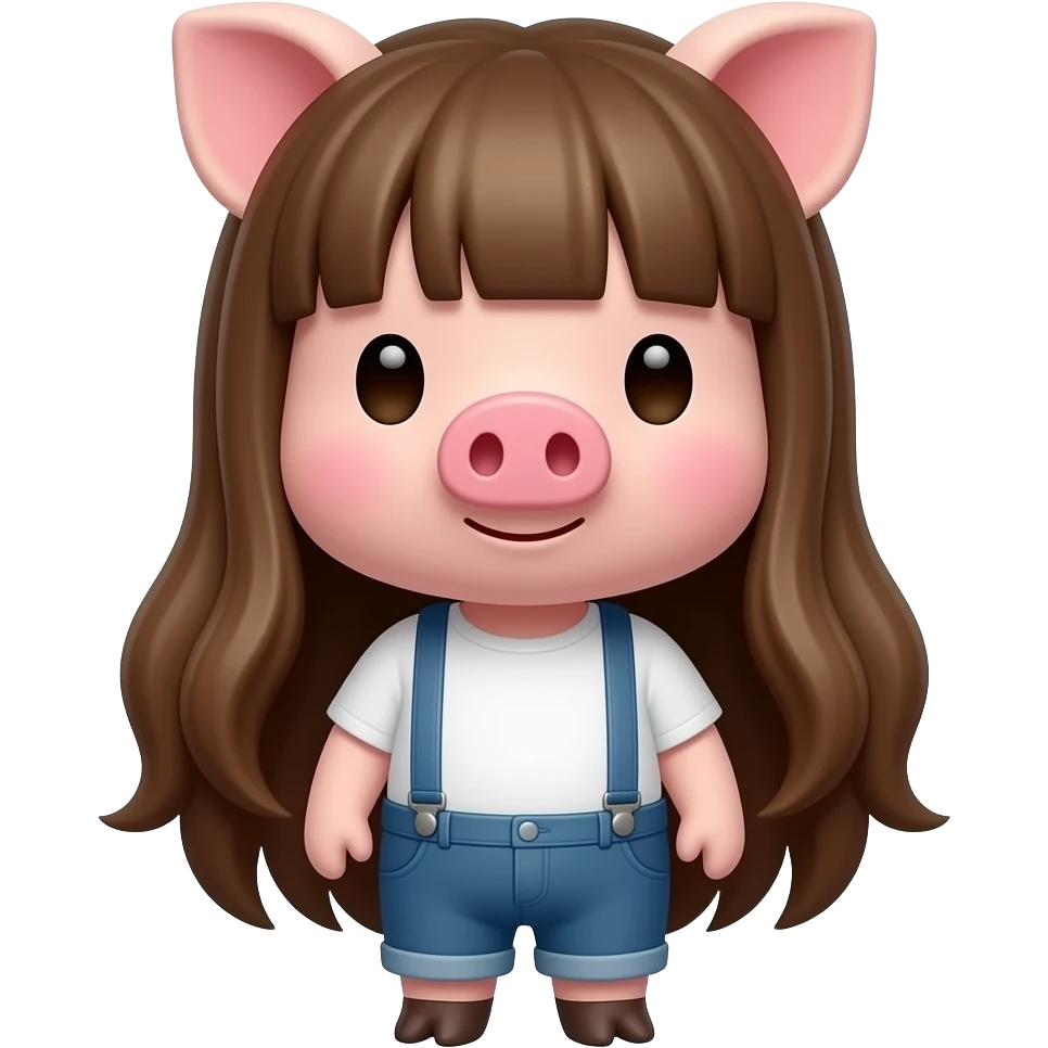 pig emo hair emoji