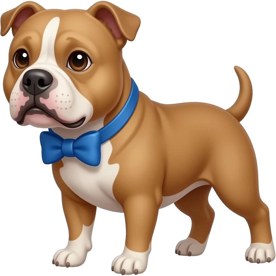 A pitbull with blue bow emoji
