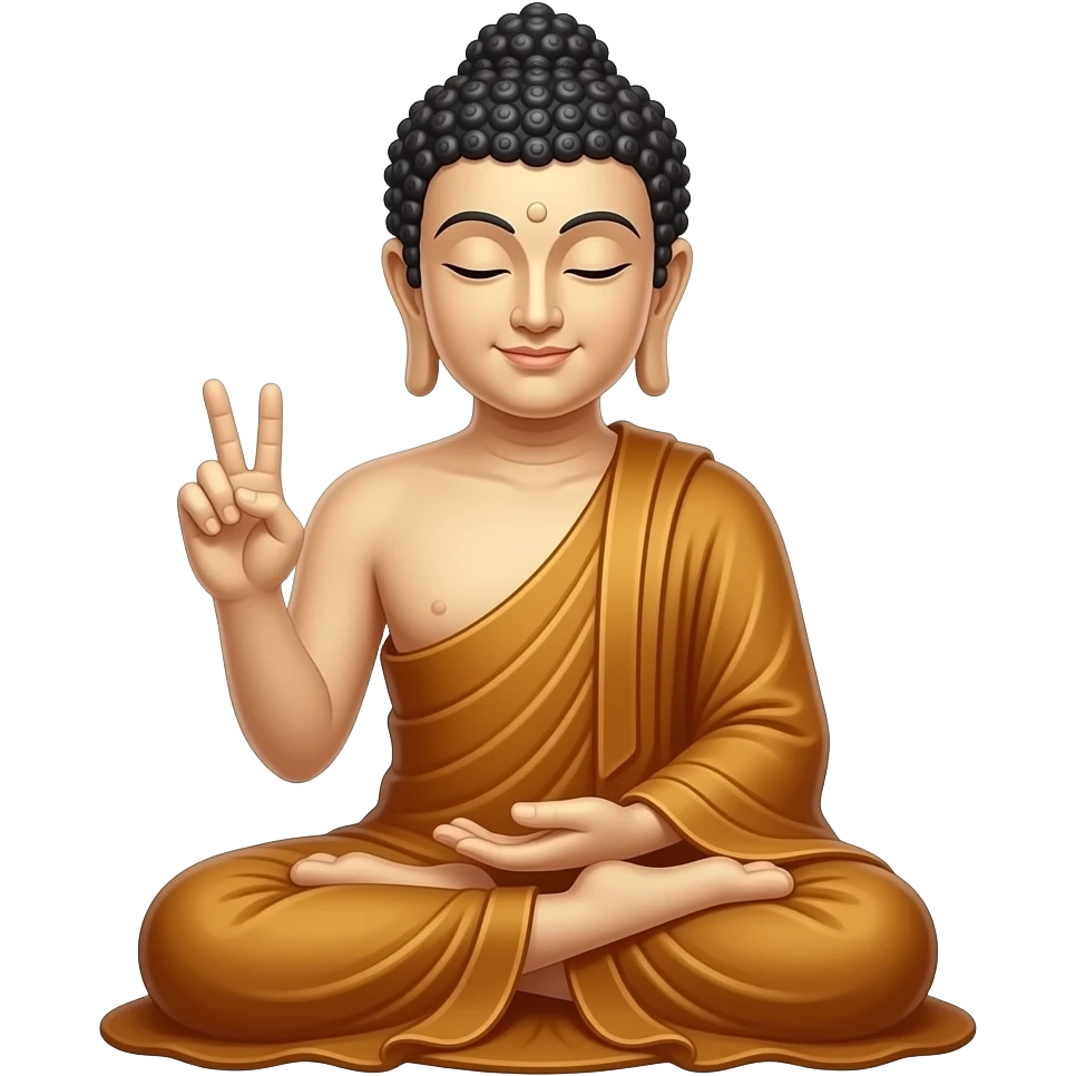 The Buddha with a peace sign emoji | AI Emoji Generator