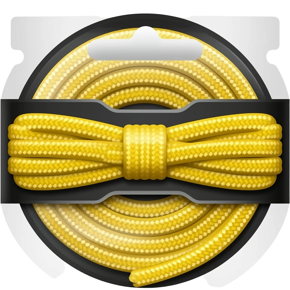 Шнурки жёлтые плоские в чёрной упаковке emoji