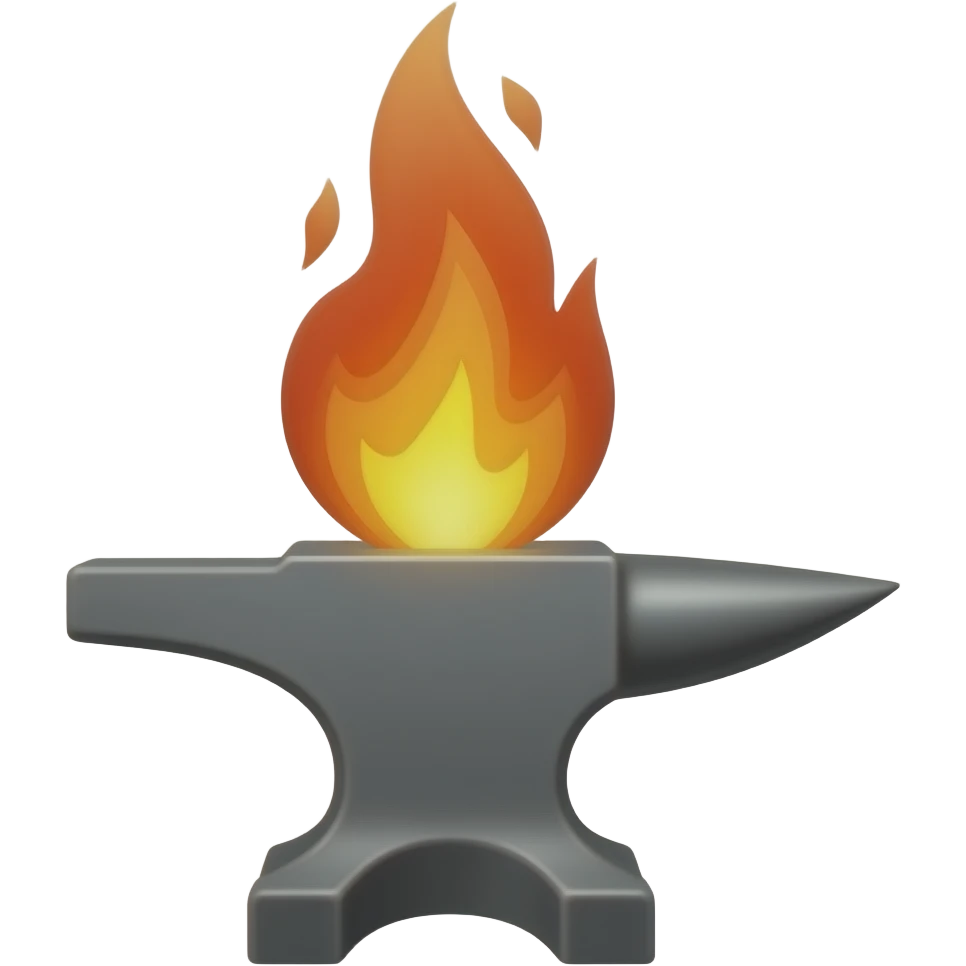 flaming anvil emoji