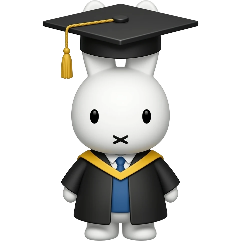 miffy university hate and gown emoji