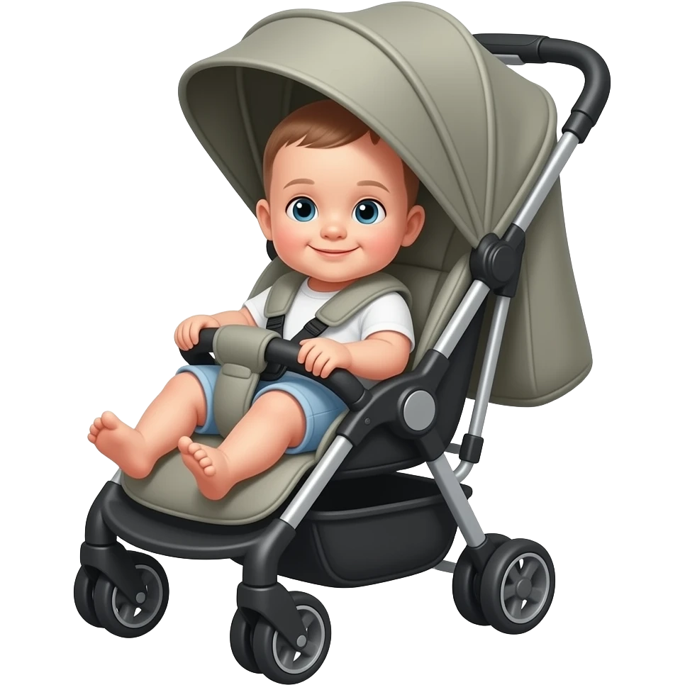 Una bebé en su cochecito de capota emoji