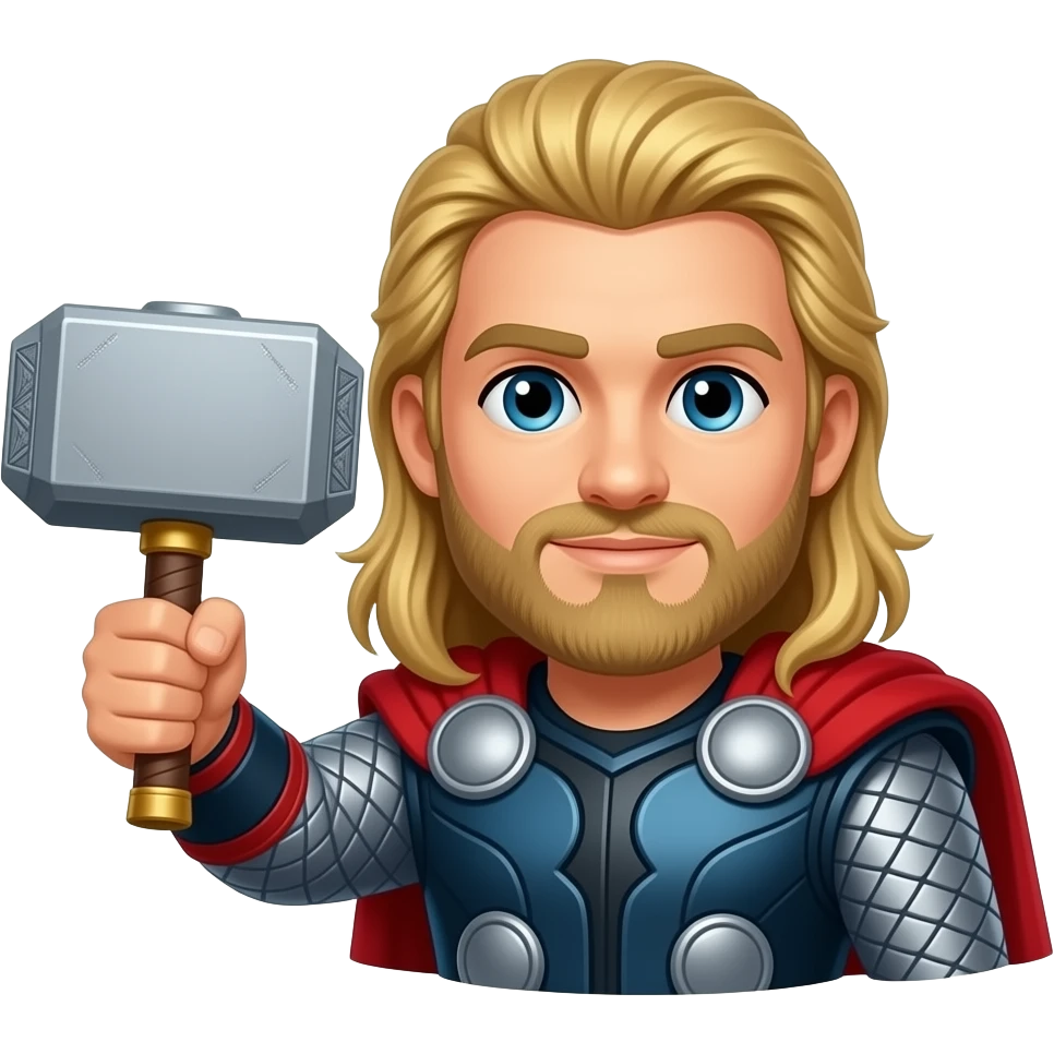 Thor holding Mjolnir emoji