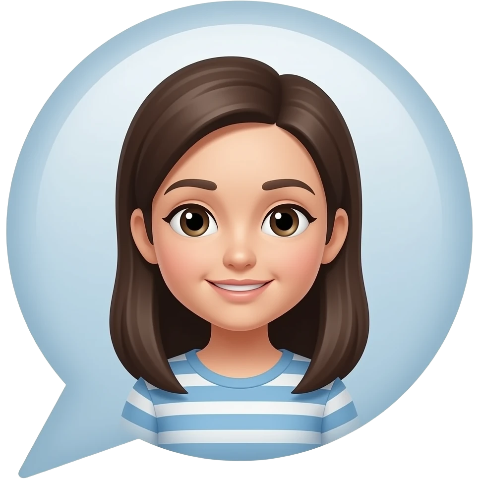 Girl with a speaking bubble emoji
