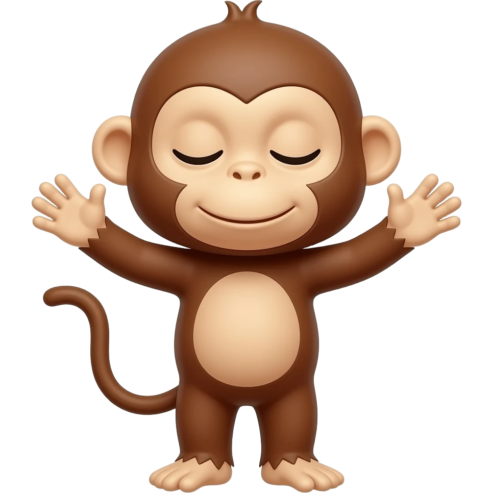 обезьяна закрыла глаза руками emoji