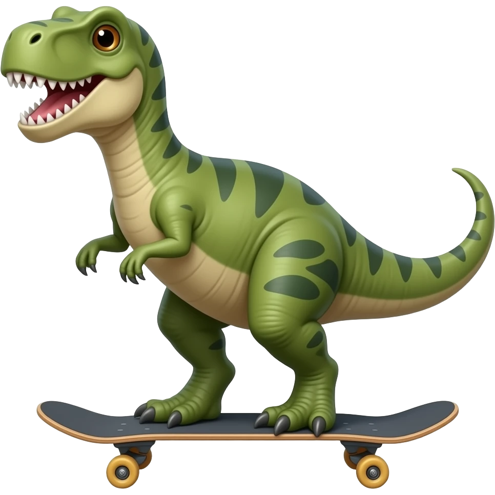 Dinosaur on a skateboard emoji