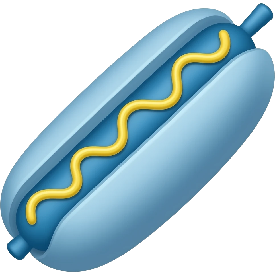 Blue corndog emoji