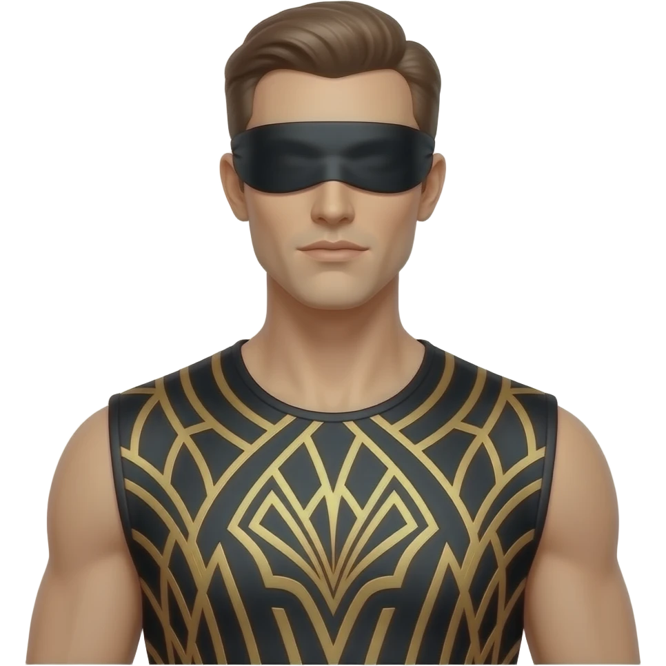 art deco dress guy mannequin blindfolded clothing doll emoji