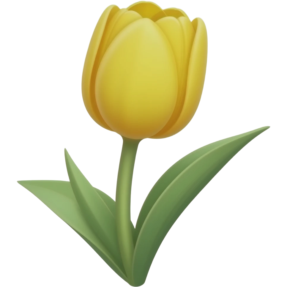 нарисуй желтый тюльпан на стебле emoji
