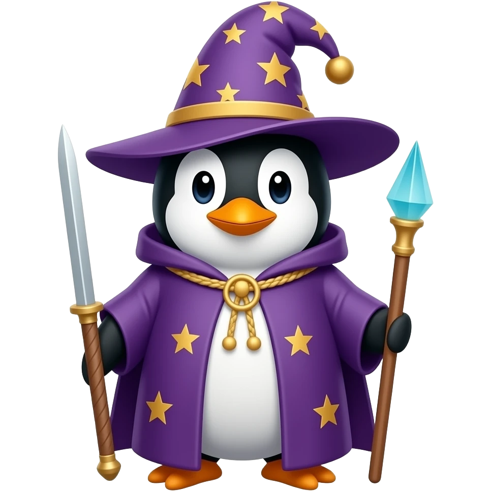 Penguin Wizard emoji