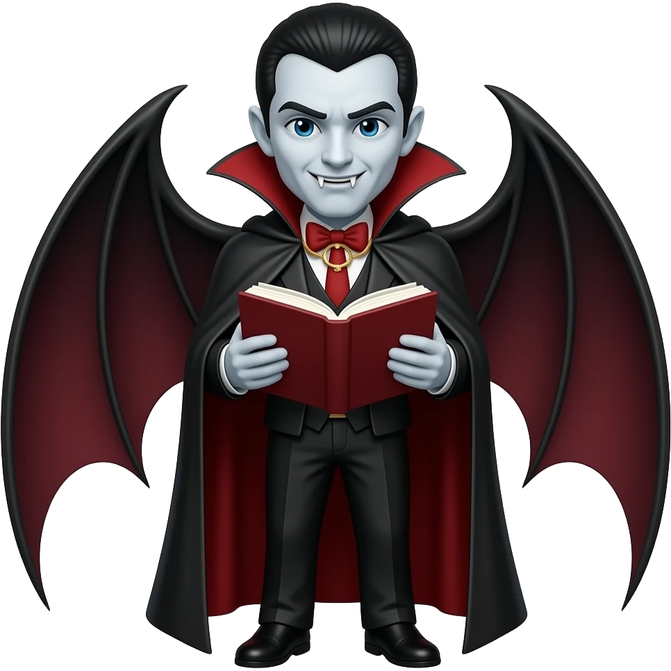 vampire reading emoji