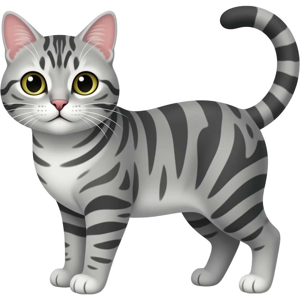 Eine katze die grau schwarz getigert ist emoji