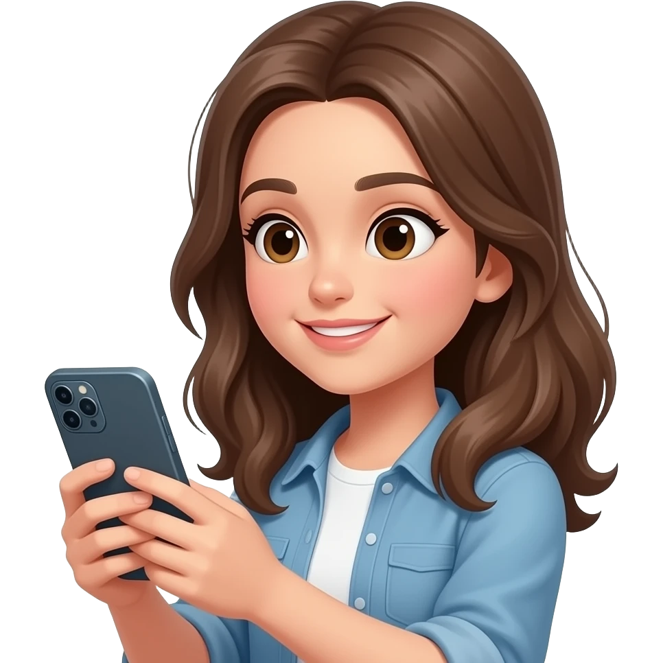 Зроби щоб дівчина тримала телефон і виглядали молодше emoji