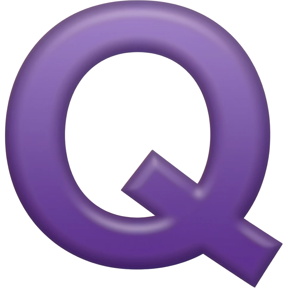 purple letter capital q in cursive style emoji