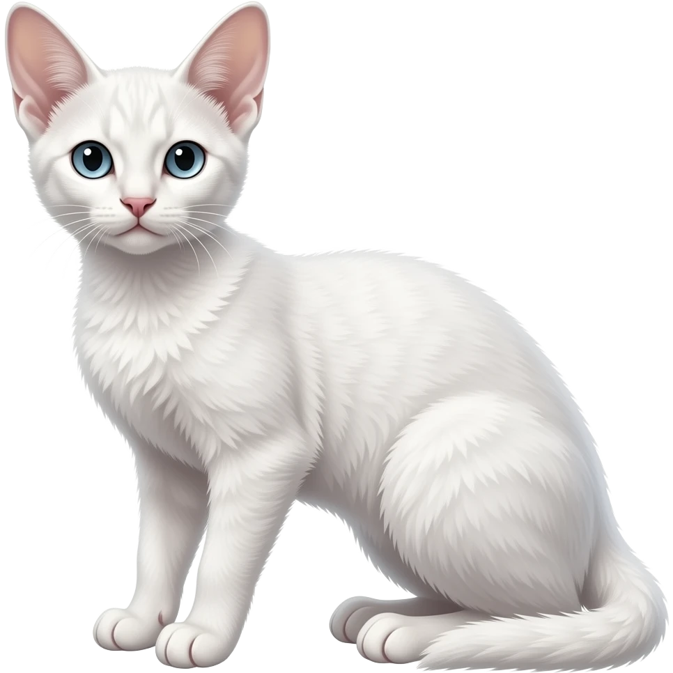 White tall thin feathery elegant litten-absol-Pygmy-Abyssinian-Oriental-albino-feline emoji
