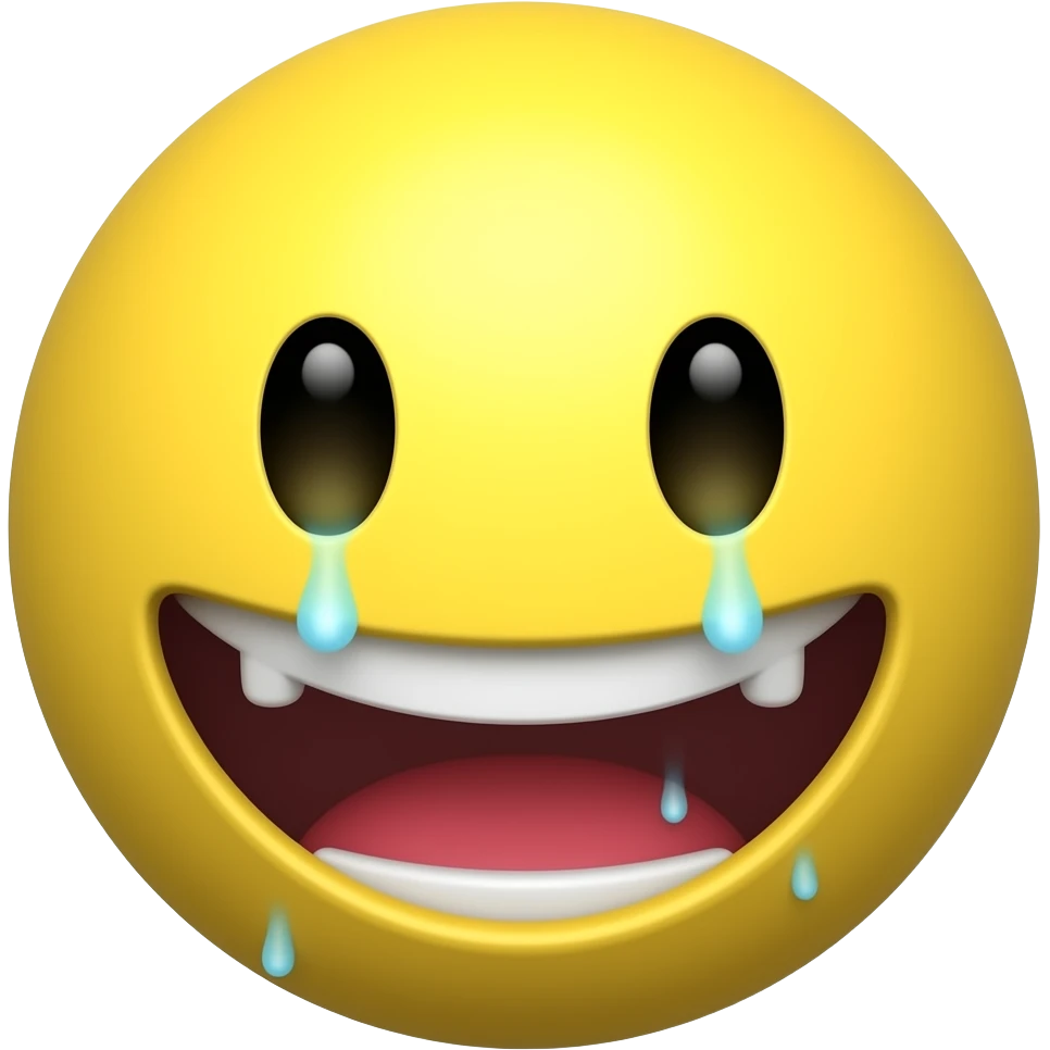 Stock iPhone yellow face/emoji that laughs until puking emoji