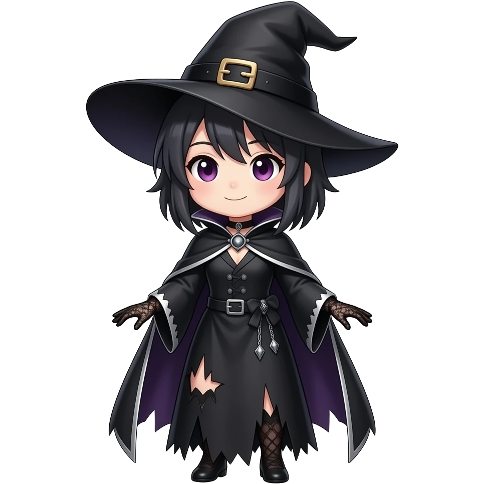 chibi anime old vampire witch full body emoji | AI Emoji Generator