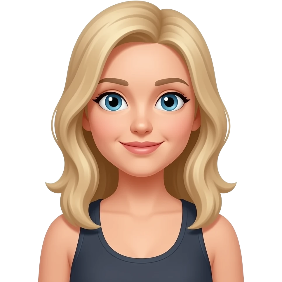 Medium length haired blonde pilates instructor emoji
