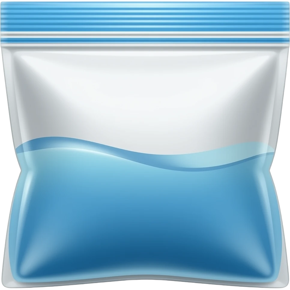 ziplock bag with blue meth inside emoji