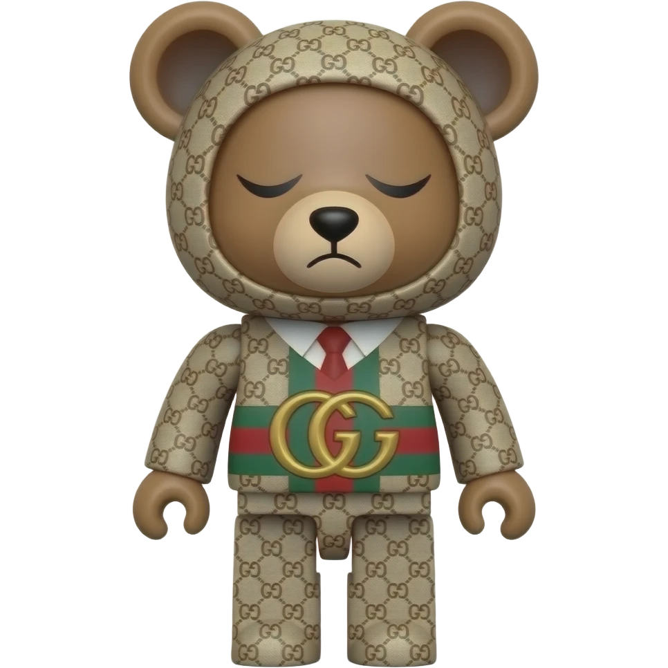 Сделай эмодзи BearBrick в стиле гучи с закрытым лицом emoji