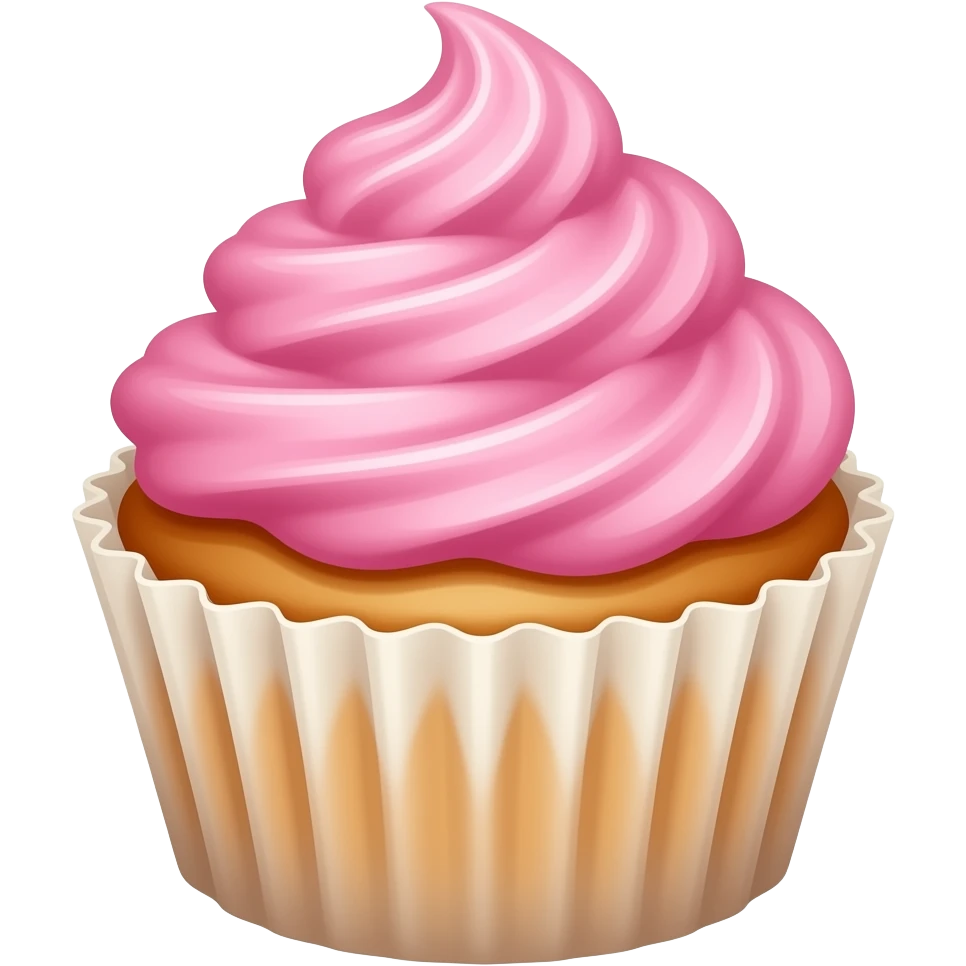 Cupcake with pink icing emoji