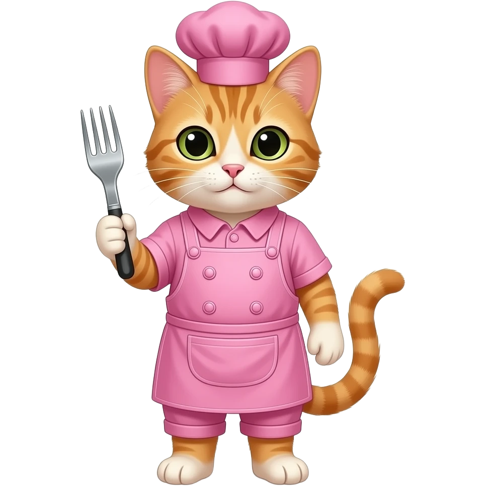 модная кошка, которая готовит. Одежда розовая: топик emoji