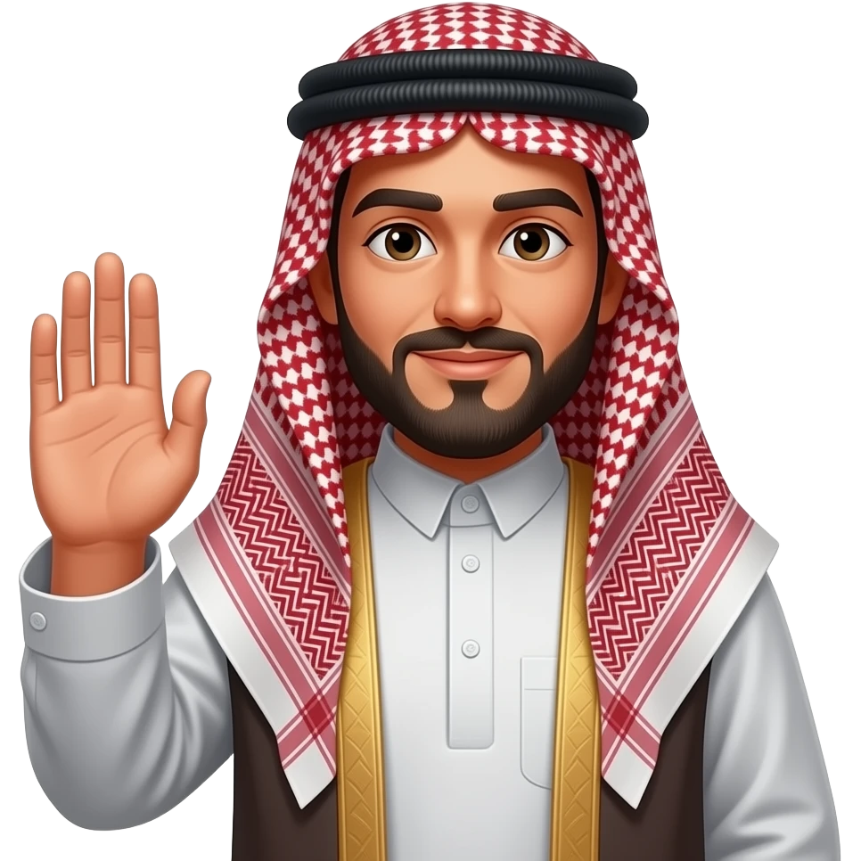 Muslim posing adaab from hand emoji