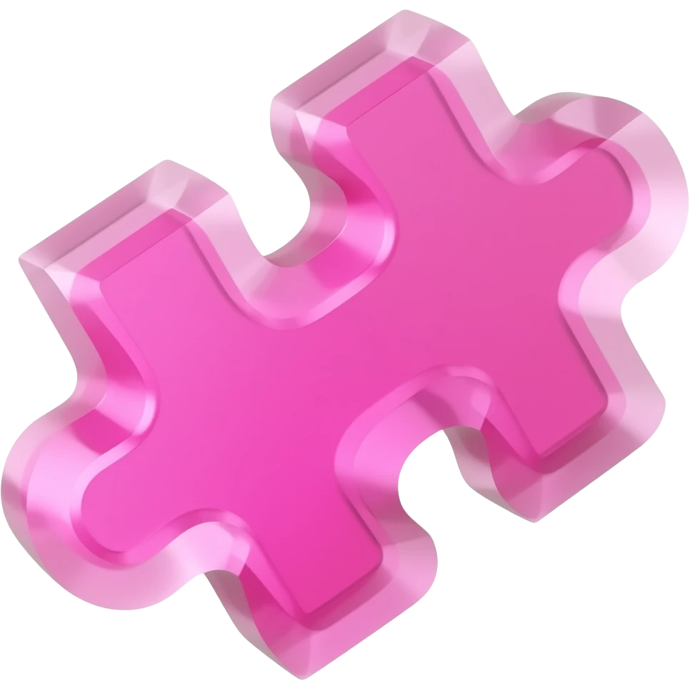 3d pink puzzle composition emoji