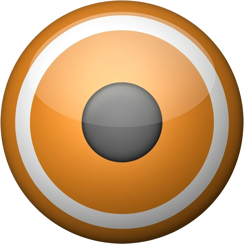 Orange white and black circle emoji