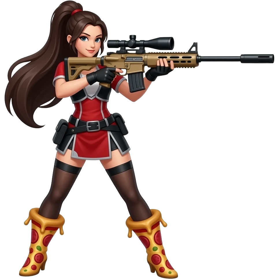 Caitlyn league  of legends  sniper gun shooting Chinese girl sexy pizza feet emoji