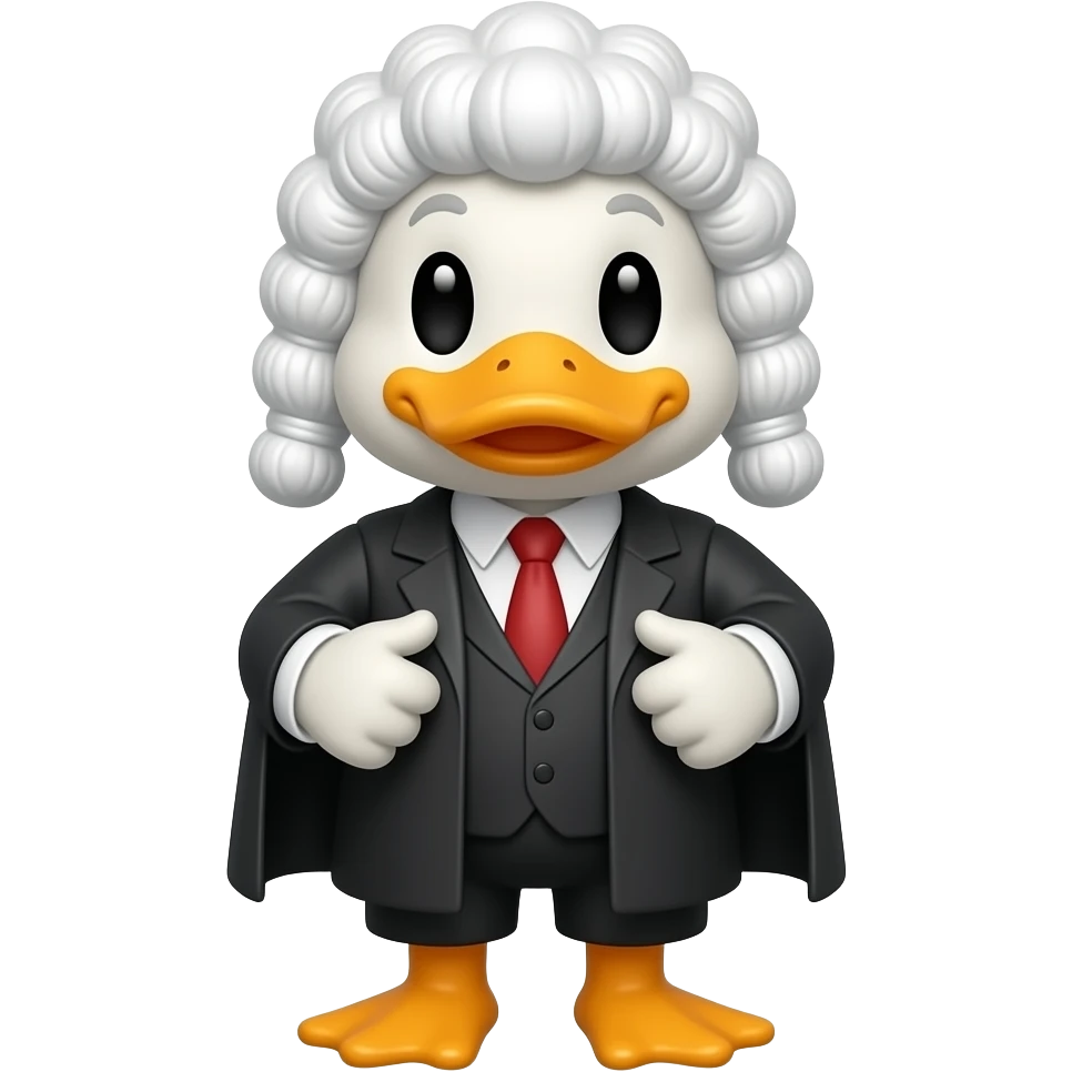 Duck with a lawyers wig emoji