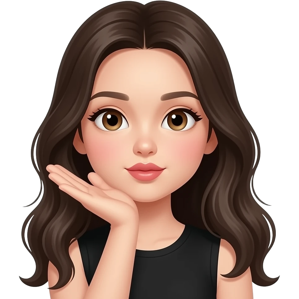 girl blowing kiss, luxury black and beige emoji emoji