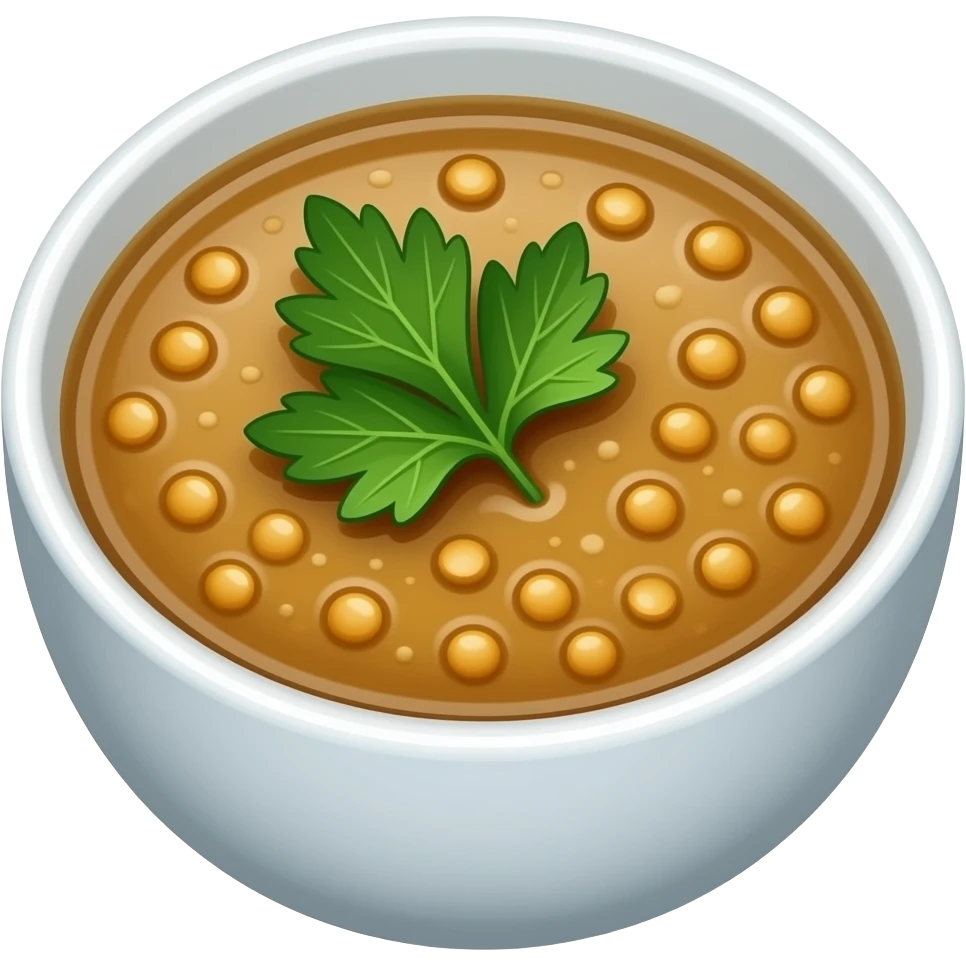 מרק עדשים חומות עם פטרוזיליה emoji