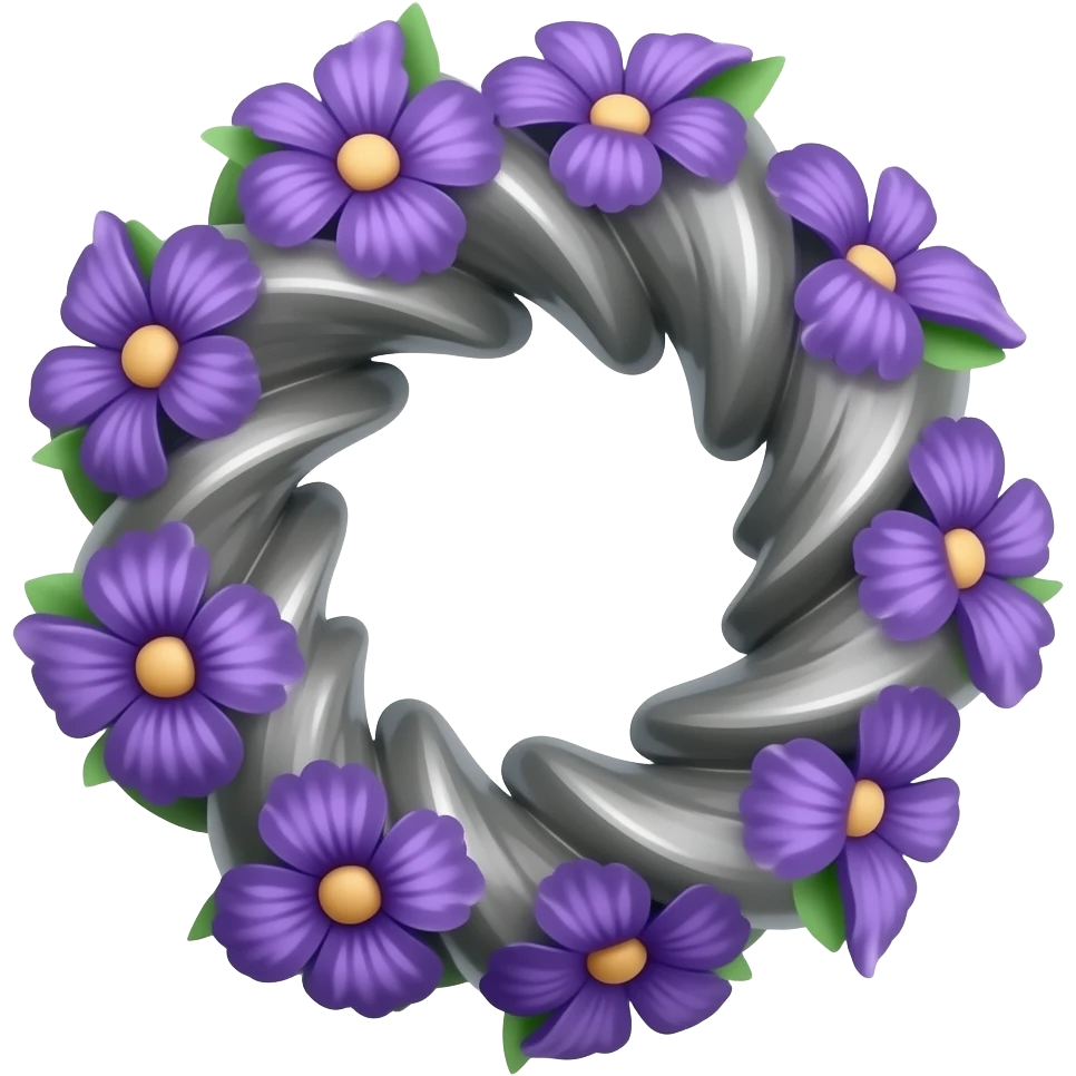 Sharp cork Screw with violet flowers emoji